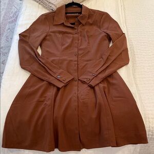 Abercrombie & Fitch Long-Sleeve Crepe Shirt Dress